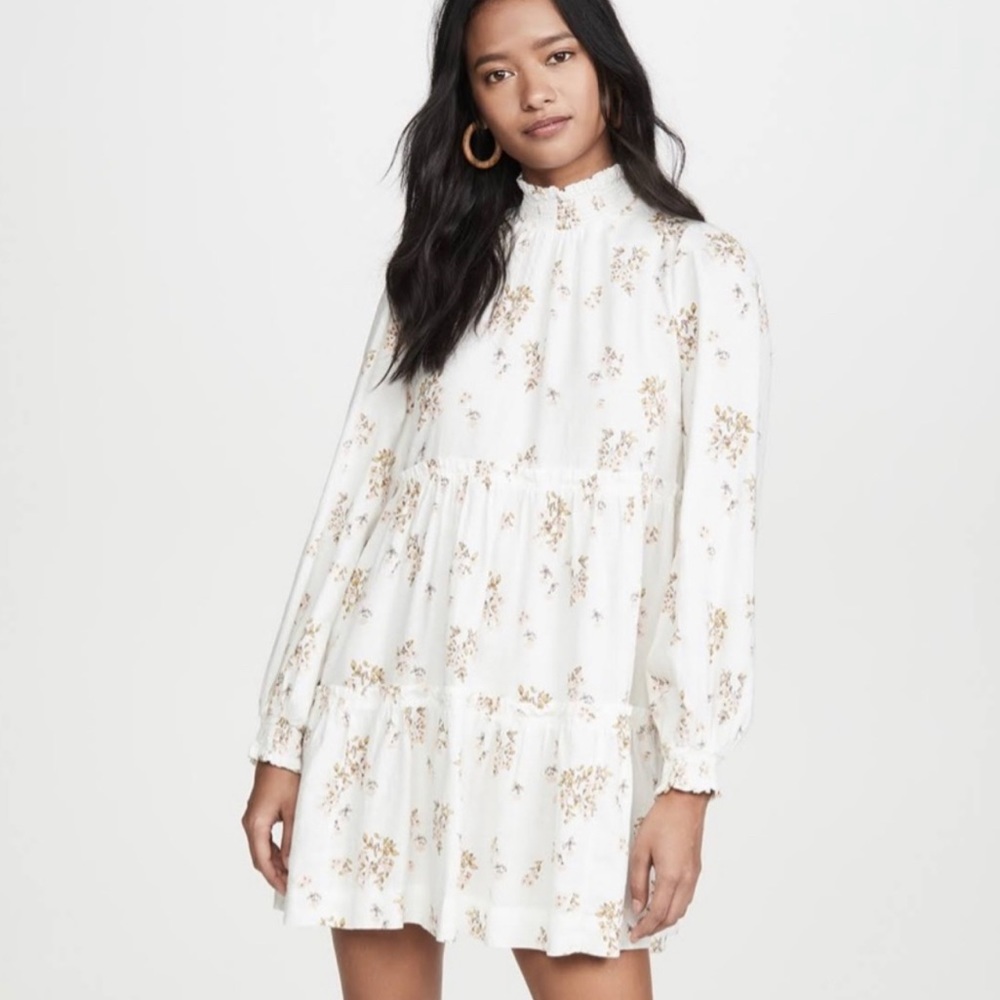 Free People petit fours floral high neck mini dress